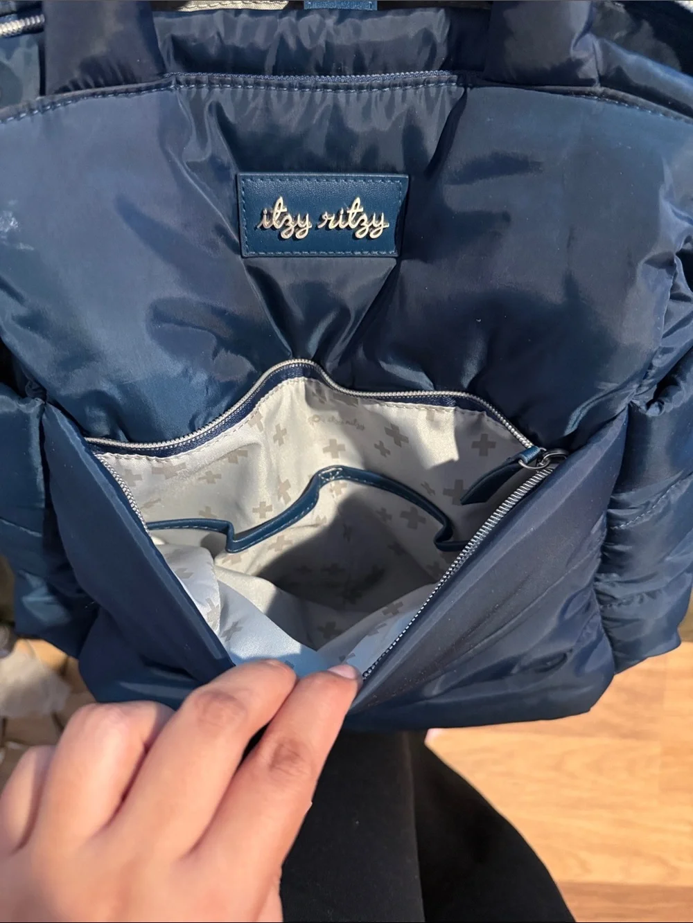 Itzy Ritzy Navy Quilted Tote Diaper Bag